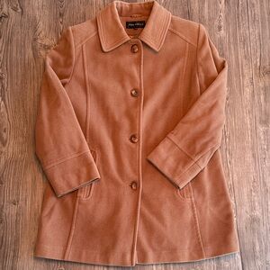 FEN•NELLI Women's Brown/Beige Faux Wool Pea Coat